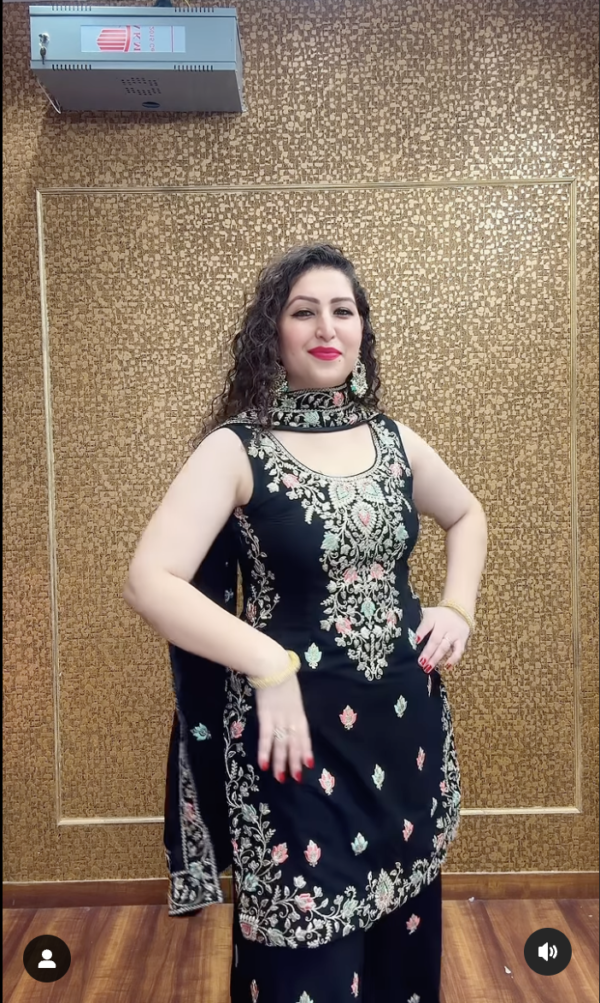 Sea Black Suit Heavy embroidered A-line Side Slit Pakistani Suit